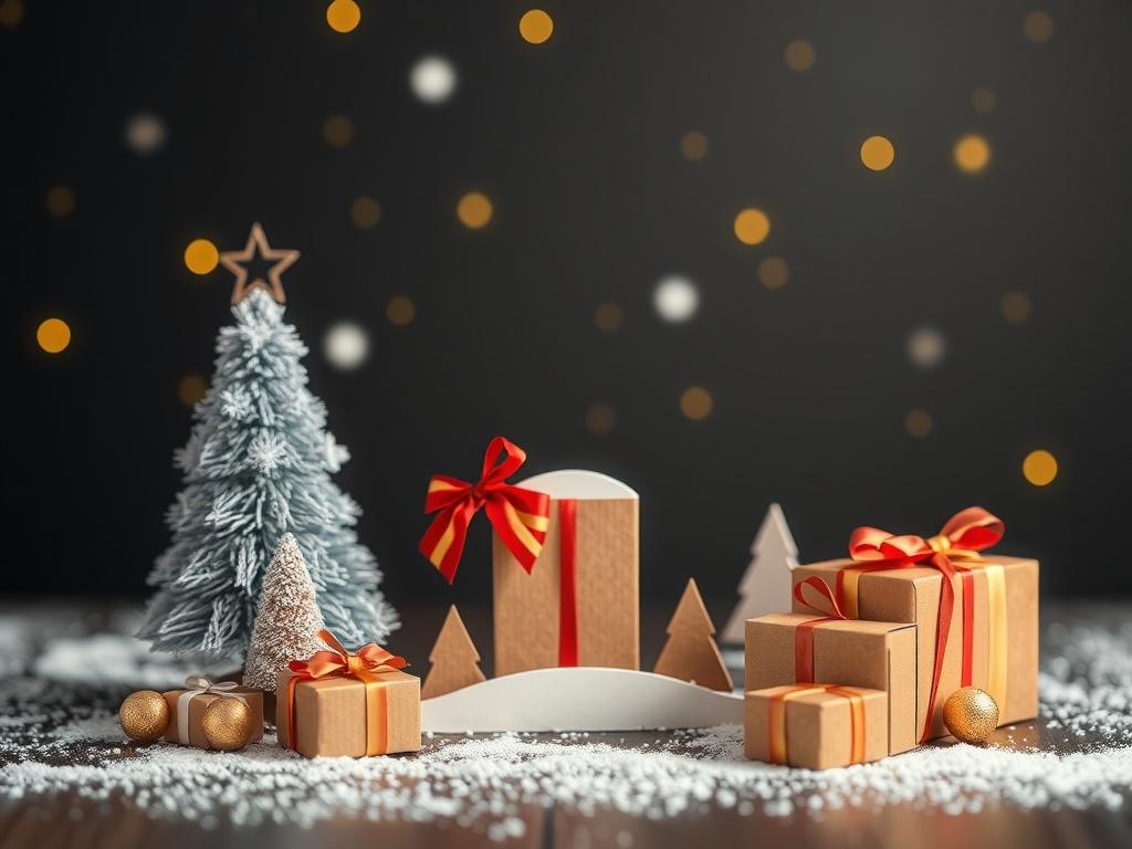 Cardboard for New Year's gifts Cardboard for New Year's giftsфото