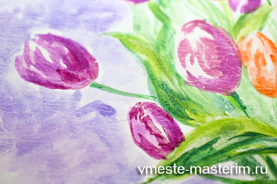 Как нарисовать тюльпаны поэтапно красками (мастер-класс)