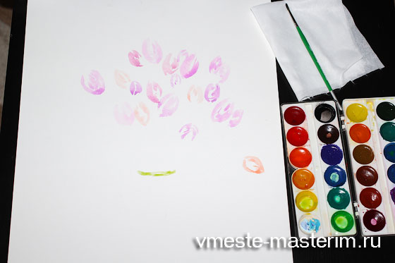 Как нарисовать тюльпаны поэтапно красками (мастер-класс)