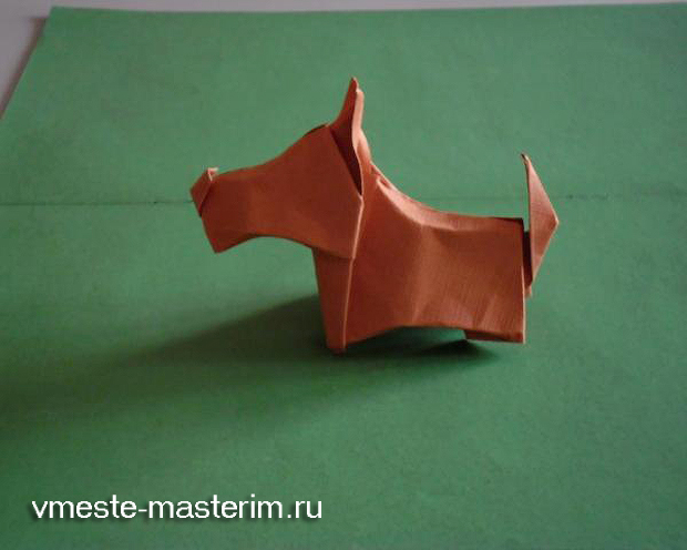 Собака оригами из бумаги своими руками (мастер-класс)
